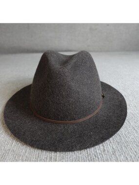 Overland Hat Large Brown Moda Flat Brim Fedora 100% Wool